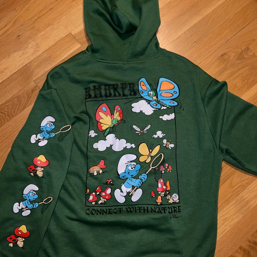 Green XL Smurf hoodie